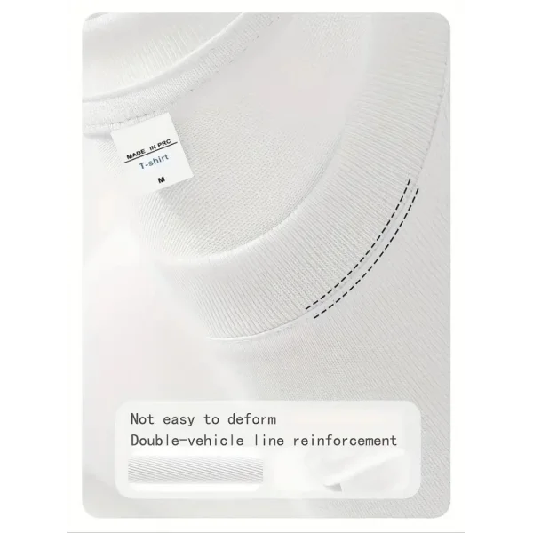 Baskılı Oversize Bisiklet Yaka T-shirt - Beyaz