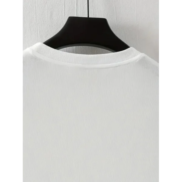 Baskılı Oversize Bisiklet Yaka T-shirt - Beyaz