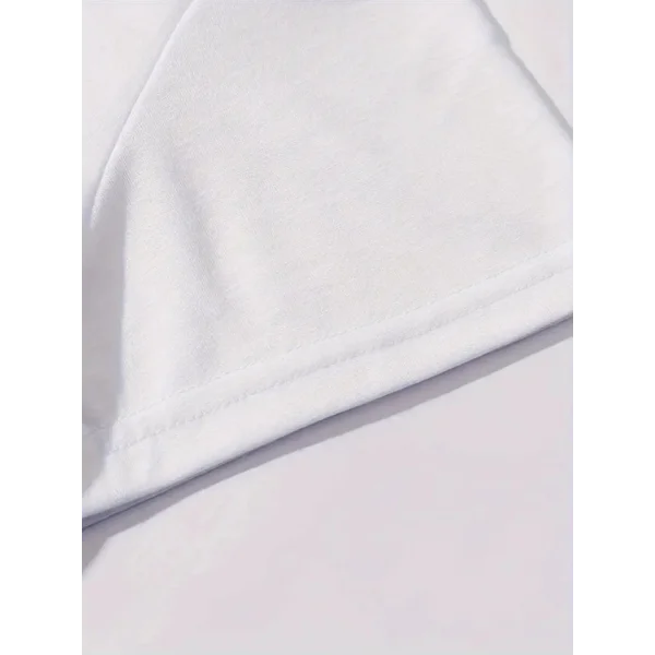 Baskılı Oversize Bisiklet Yaka T-shirt - Beyaz