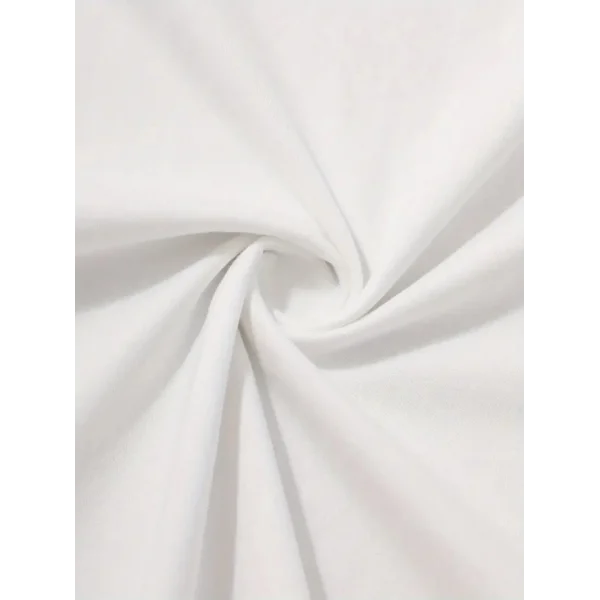 Baskılı Oversize Bisiklet Yaka T-shirt - Beyaz