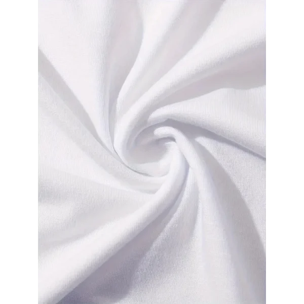 Baskılı Oversize Bisiklet Yaka T-shirt - Beyaz