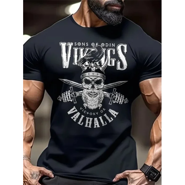 Baskılı Oversize Bisiklet Yaka T-shirt - Siyah