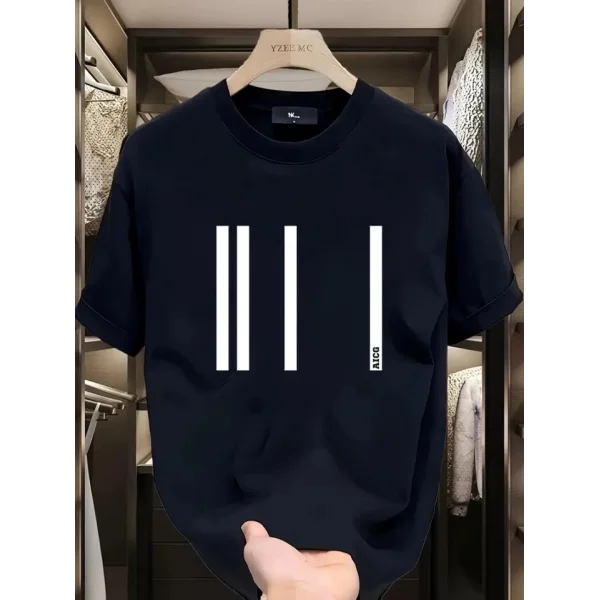 Baskılı Oversize Bisiklet Yaka T-shirt - Siyah