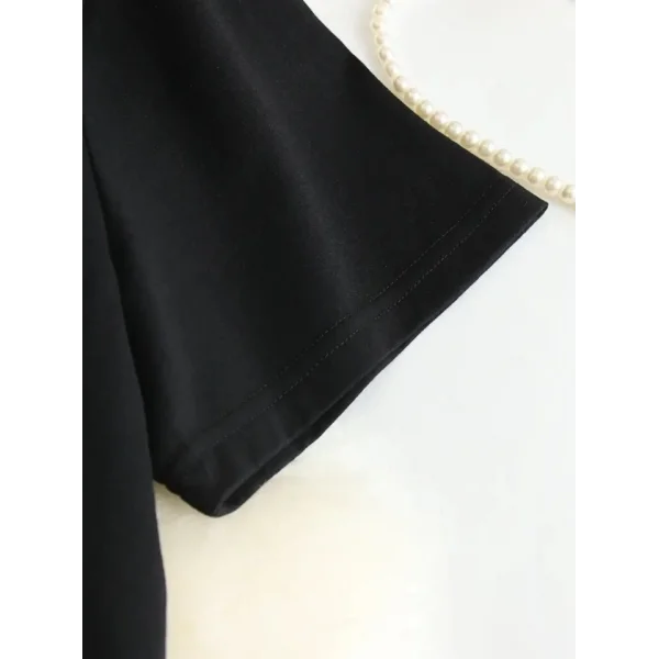 Baskılı Oversize Bisiklet Yaka T-shirt - Siyah