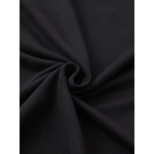 Baskılı Oversize Bisiklet Yaka T-shirt - Siyah