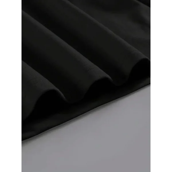 Baskılı Oversize Bisiklet Yaka T-shirt - Siyah