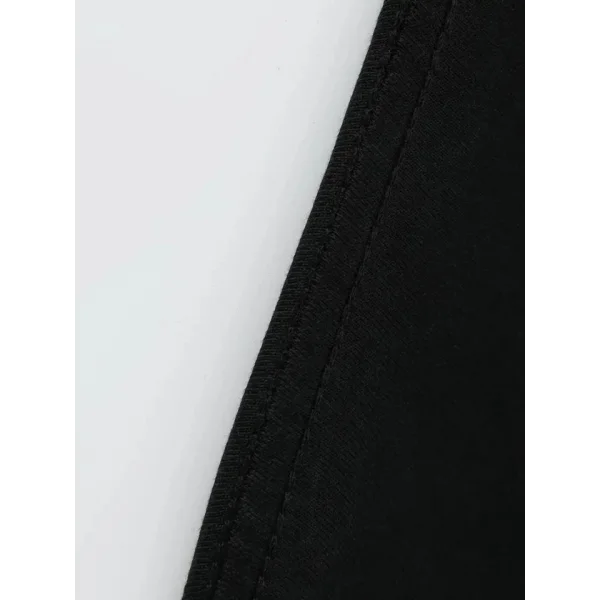 Baskılı Oversize Bisiklet Yaka T-shirt - Siyah