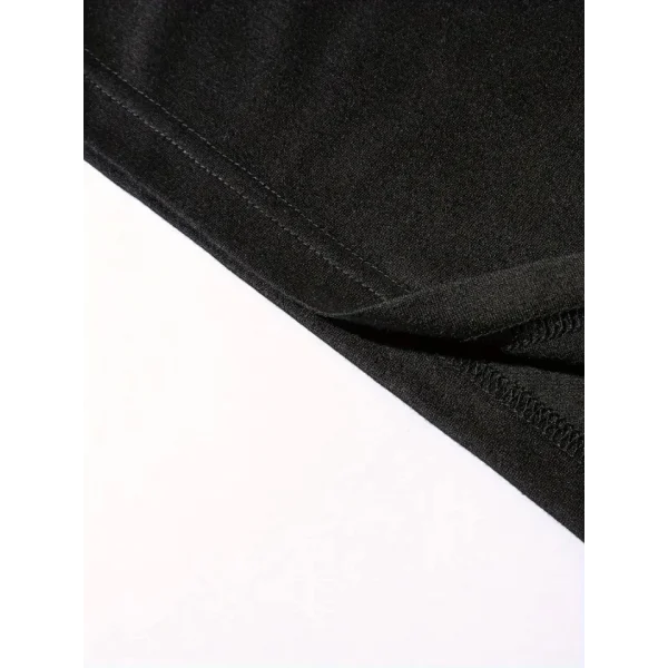 Baskılı Oversize Bisiklet Yaka T-shirt - Siyah