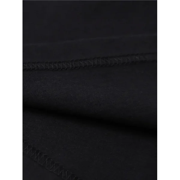 Baskılı Oversize Bisiklet Yaka T-shirt - Siyah