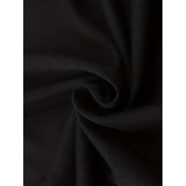 Baskılı Oversize Bisiklet Yaka T-shirt - Siyah