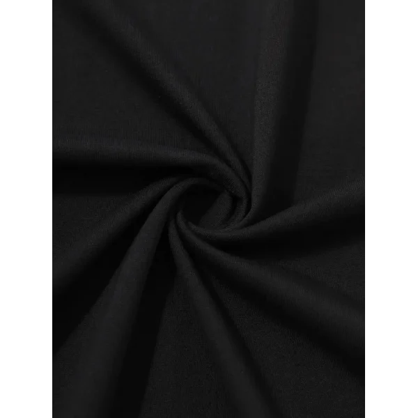 Baskılı Oversize Bisiklet Yaka T-shirt - Siyah