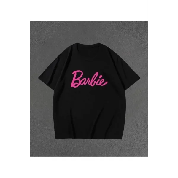 Baskılı Oversize T-shirt - Siyah