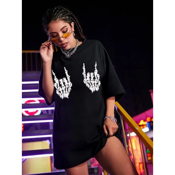 Baskılı Oversize Tshirt  iyah