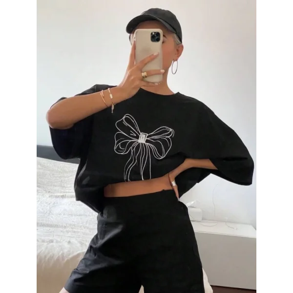 Baskılı Oversize Tshirt  iyah