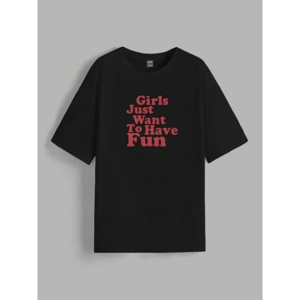 Baskılı Oversize Tshirt  iyah