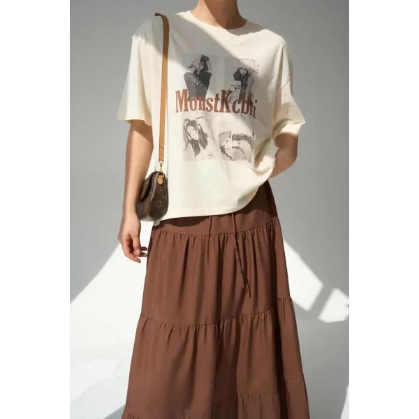 Baskılı T-Shirt - Ekru