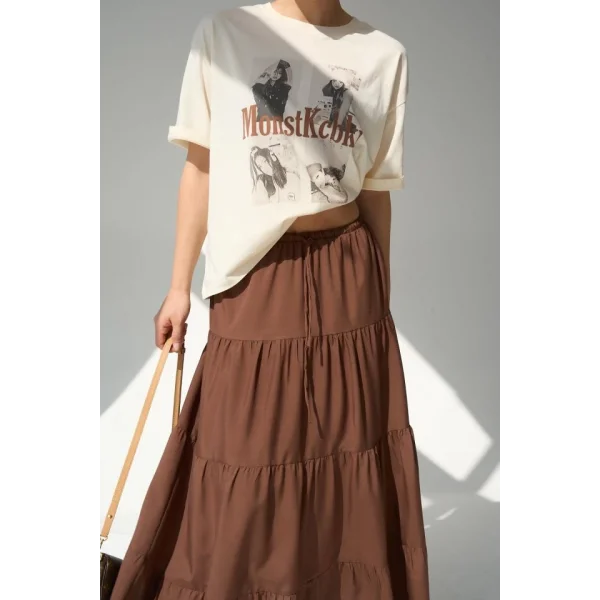 Baskılı T-Shirt - Ekru