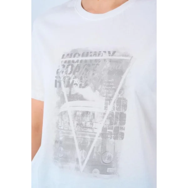 Baskılı Tshirt  Krem