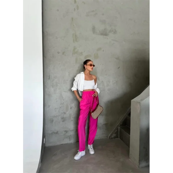 BE ATİK DETAYI ODA KUAŞ PANTOON  Fuşya