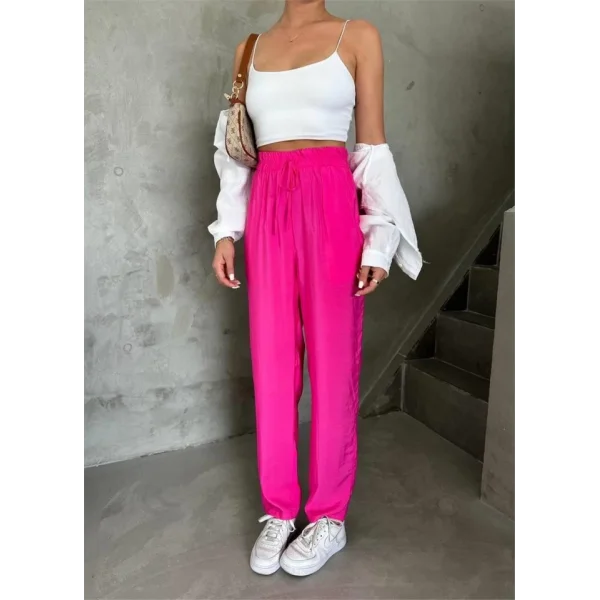 BE ATİK DETAYI ODA KUAŞ PANTOON  Fuşya