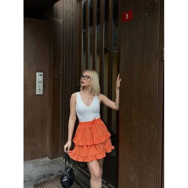 BE ATİKİ KAT FIRFIR DETAYI KIA ETEK  Turuncu