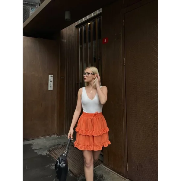 BE ATİKİ KAT FIRFIR DETAYI KIA ETEK  Turuncu