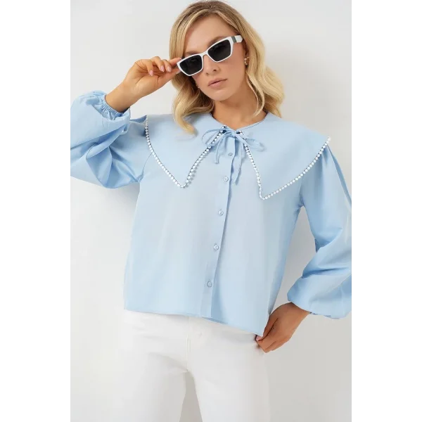 Bebe Yaka Gömlek 20314 - Mavi