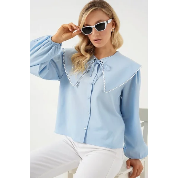 Bebe Yaka Gömlek 20314 - Mavi