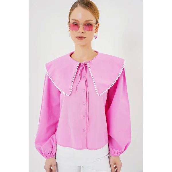 Bebe Yaka Gömlek 20314 - Pembe