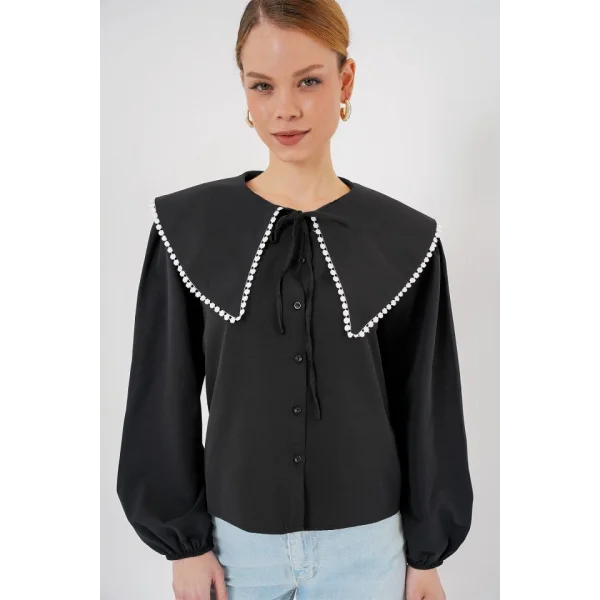 Bebe Yaka Gömlek 20314 - Siyah
