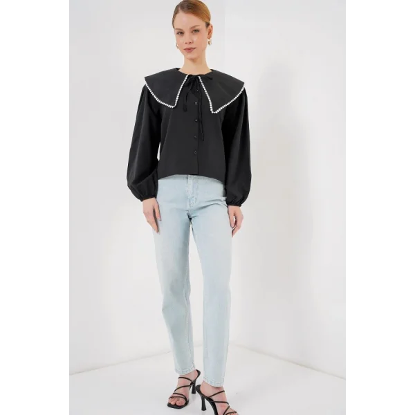 Bebe Yaka Gömlek 20314 - Siyah