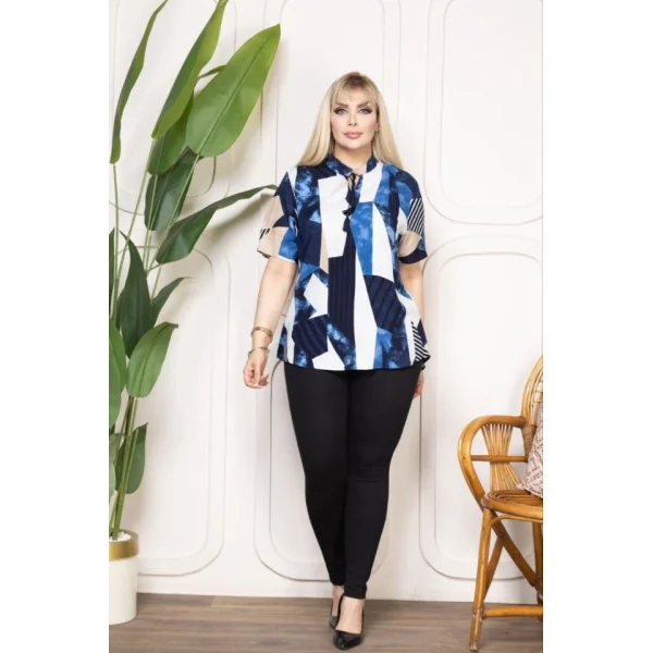 Bebe Yaka Püskül Detaylı Bluz Desenli