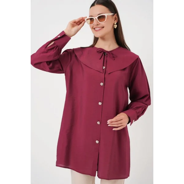 Bebe Yaka Uzun Tunik 5967 - Bordo