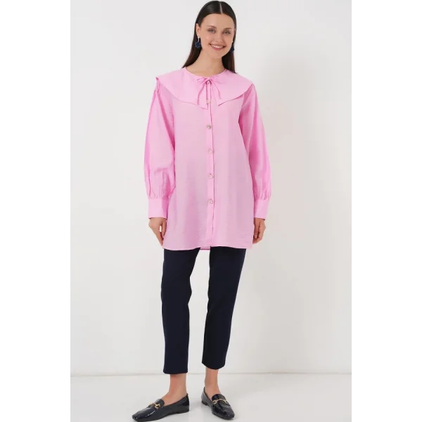 Bebe Yaka Uzun Tunik 5967 - Pembe