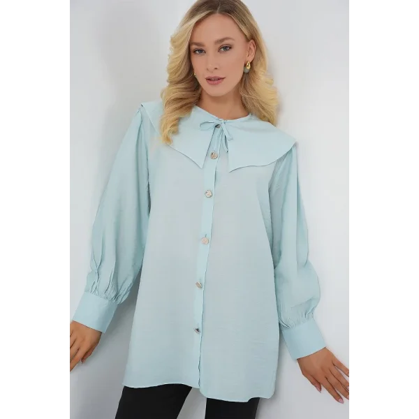 Bebe Yaka Uzun Tunik 5967 - Turkuaz