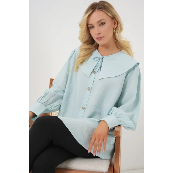 Bebe Yaka Uzun Tunik 5967 - Turkuaz