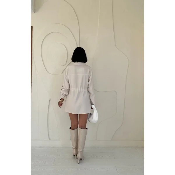 Bej Çıtçıtlı Tünelli Gömlek