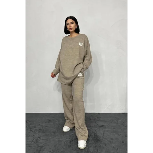 Bej Salaş Bluz Ve Pantolon Takım