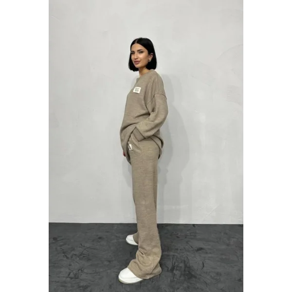 Bej Salaş Bluz Ve Pantolon Takım