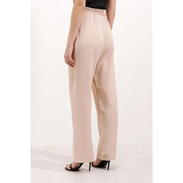 Bej Yüksek Bel Kumaş Pantolon 6612