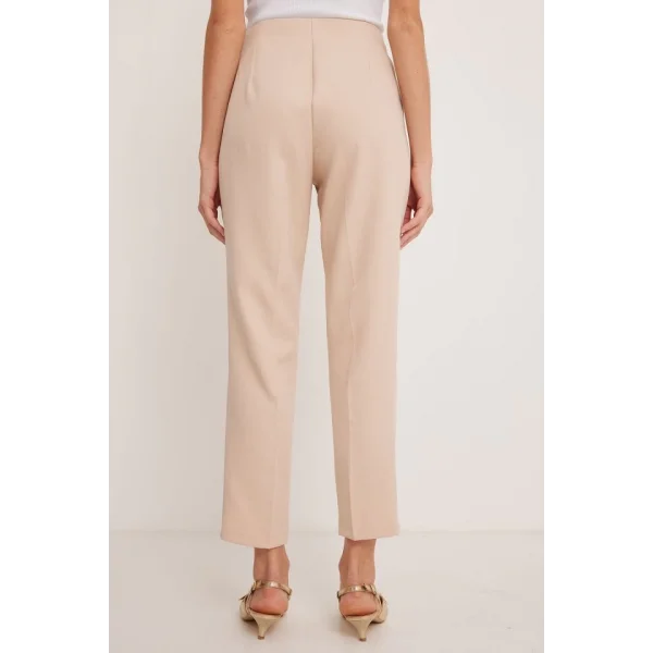 Bej Yüksek Bel Kumaş Pantolon 6650