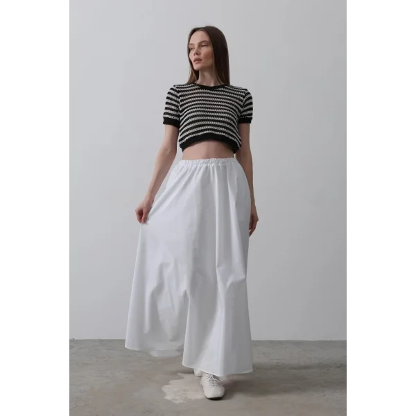 Belden astikli A Kesim Etek  Beyaz