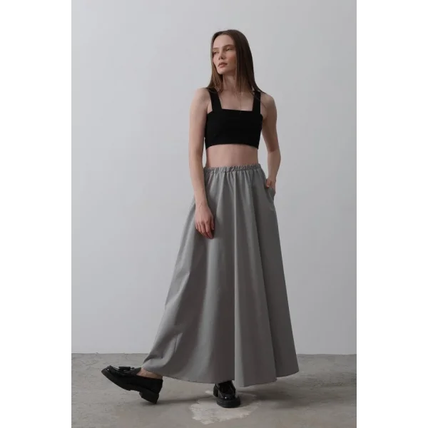 Belden astikli A Kesim Etek  Gri