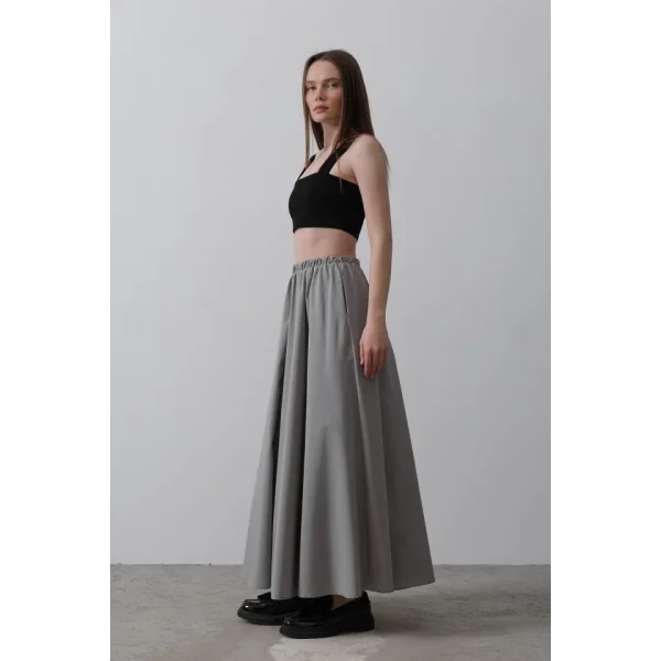 Belden astikli A Kesim Etek  Gri