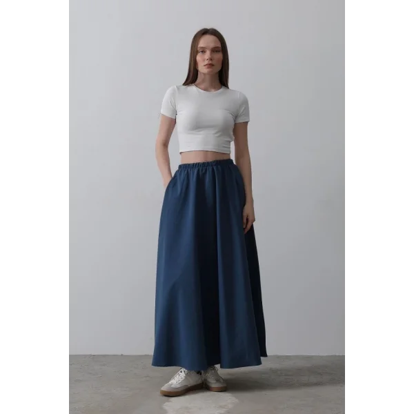 Belden astikli A Kesim Etek  İndigo