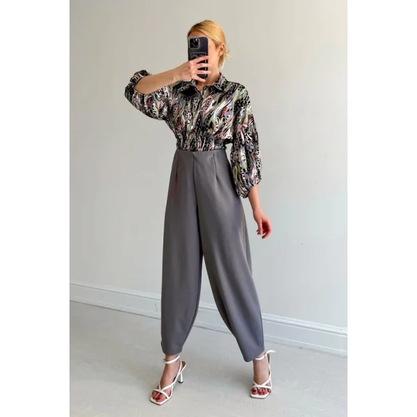 Beli astikli aten Gömlek  Yeşil