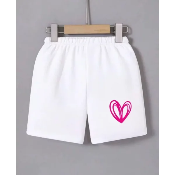 Beli astikli Baskılı ini Şort  Beyaz