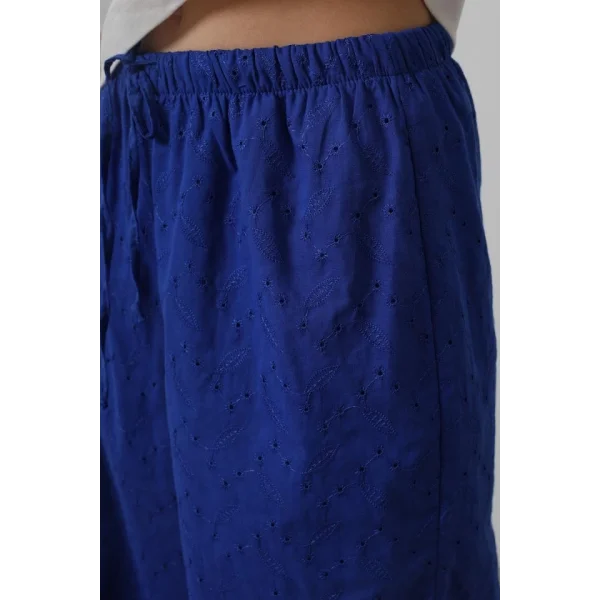 Beli Bağlamalı Brode Pantolon - Saks