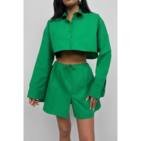 Beli Lastikli Düğmeli Mini Etek