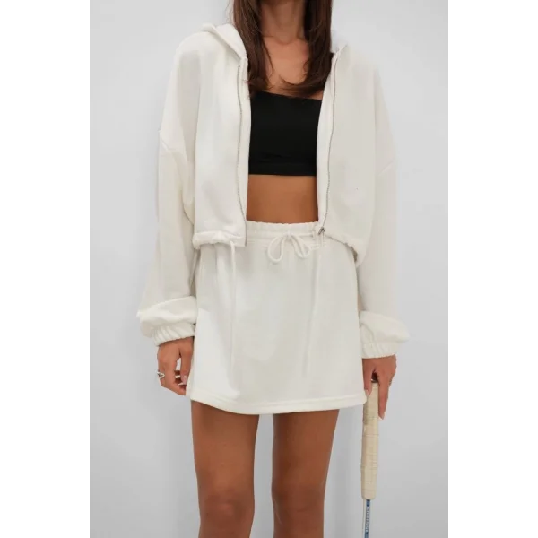 Beli Lastikli Fermuarlı Sweatshirt